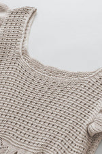 Load image into Gallery viewer, Beige Pointelle Knit Flutter Sleeve Sweater - Fashion Queen -  20
