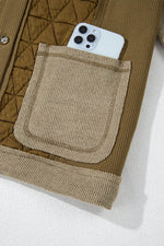 Load image into Gallery viewer, Beige Quilted Textured Patchwork Loose Fit Hooded Jacket - Fashion Queen -  26
