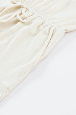 Load image into Gallery viewer, Beige Ribbed Elastic Waist Romper - Fashion Queen -  10
