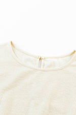 Load image into Gallery viewer, Beige Ribbed Elastic Waist Romper - Fashion Queen -  7
