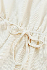 Load image into Gallery viewer, Beige Ribbed Elastic Waist Romper - Fashion Queen -  9
