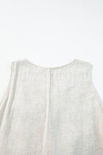 Load image into Gallery viewer, Beige Sleeveless V Neck Buttoned Front Chest Pocket Romper - Fashion Queen -  10
