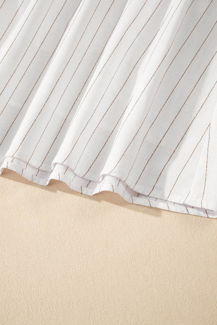 Beige Stripe Spaghetti Strap Pocketed High Waist Maxi Dress - Fashion Queen -  20