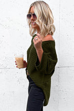 Load image into Gallery viewer, Beige Textured Knit Drop Shoulder Short Sleeve Sweater - Fashion Queen -  12

