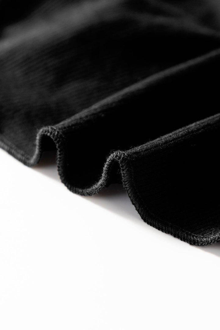 Black A-line Draped High Waist Phone Pocket Lined Skort - Fashion Queen -  11