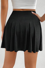 Load image into Gallery viewer, Black A-line Draped High Waist Phone Pocket Lined Skort - Fashion Queen -  2
