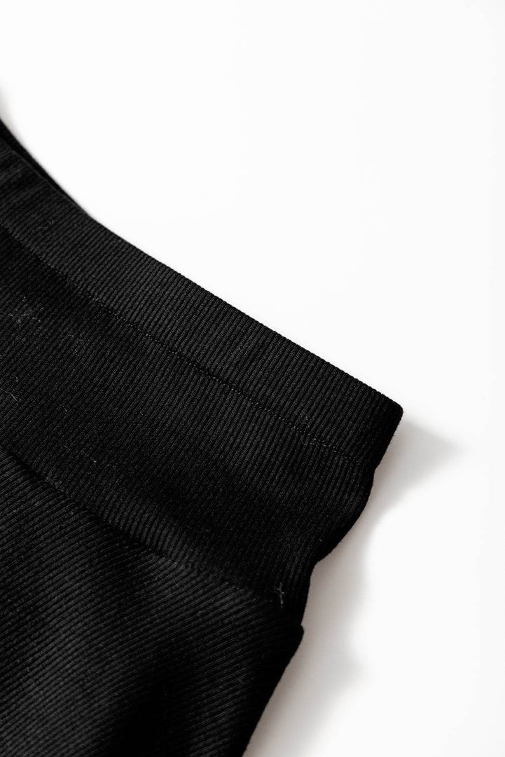 Black A-line Draped High Waist Phone Pocket Lined Skort - Fashion Queen -  9