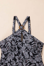 Load image into Gallery viewer, Black Abstract Printed Buckle Crossed Straps Skirted Tankini 2pcs Swimsuit - Fashion Queen -  16
