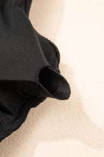 Load image into Gallery viewer, Black Adjustable Straps Cutout Ruched Knot Slit One Piece Swim Dress - Fashion Queen -  9

