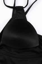 Load image into Gallery viewer, Black Adjustable Straps Ribbed Knit One Piece Swimsuit - Fashion Queen -  11
