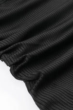 Load image into Gallery viewer, Black Adjustable Straps Ribbed Knit One Piece Swimsuit - Fashion Queen -  9

