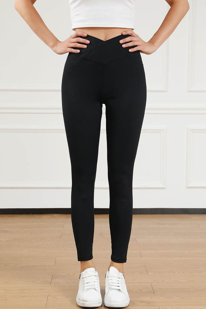 Black Arched Waist Seamless Active Leggings - Fashion Queen -  14