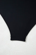 Load image into Gallery viewer, Black Asymmetric Ruffle Shoulder Pleated One Piece Swimsuit - Fashion Queen -  20
