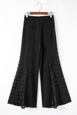 Load image into Gallery viewer, Black Boho Lace Patchwork Wide Leg High Waist Pants - Fashion Queen -  7
