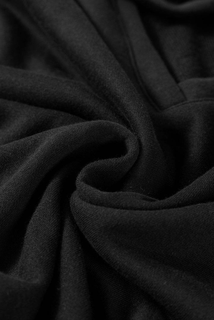 Black Bowknot Dewback Round Neck Sweatshirt - Fashion Queen -  20