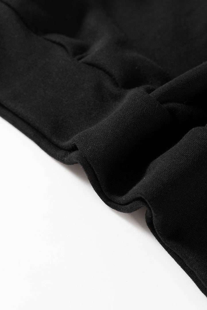 Black Bowknot Dewback Round Neck Sweatshirt - Fashion Queen -  22