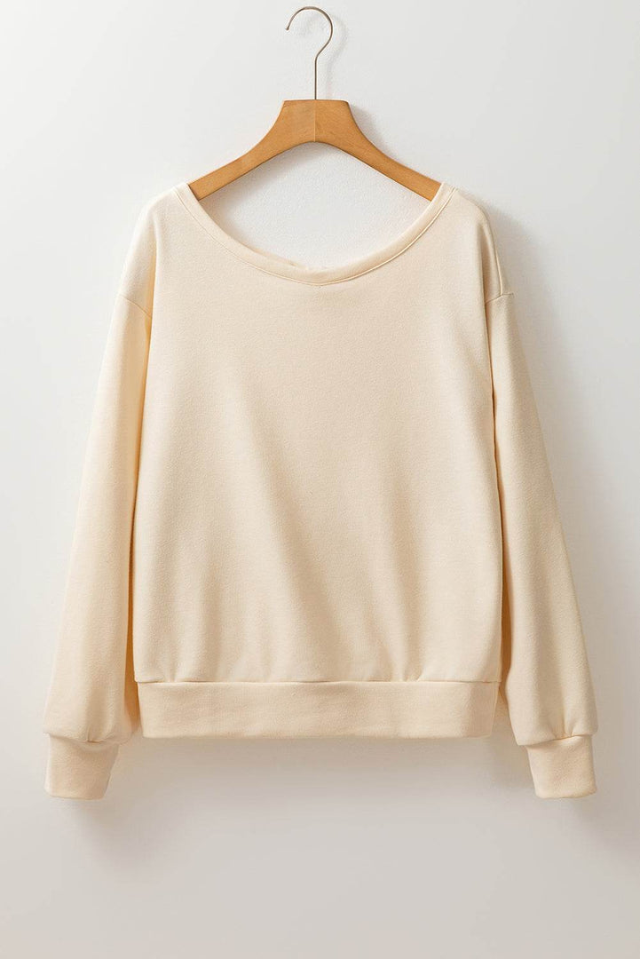 Black Bowknot Dewback Round Neck Sweatshirt - Fashion Queen -  27