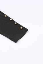 Load image into Gallery viewer, Black Buttoned Puff Long Sleeve Sheath Top - Fashion Queen -  15
