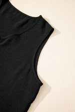 Load image into Gallery viewer, Black Buttoned Vest Drawstring Wide Leg Pants 2pcs Set - Fashion Queen -  10
