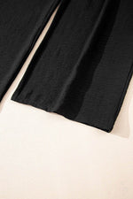 Load image into Gallery viewer, Black Buttoned Vest Drawstring Wide Leg Pants 2pcs Set - Fashion Queen -  19
