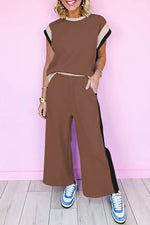 Load image into Gallery viewer, Black Color Block Detail Casual Two-piece Outfit - Fashion Queen -  1
