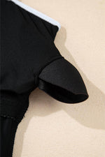 Load image into Gallery viewer, Black Colorblock Edge Belted One Piece Swimsuit - Fashion Queen -  14
