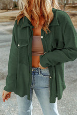 Load image into Gallery viewer, Black Contrast Flap Pockets Relaxed Shacket - Fashion Queen -  10
