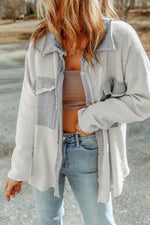 Load image into Gallery viewer, Black Contrast Flap Pockets Relaxed Shacket - Fashion Queen -  15
