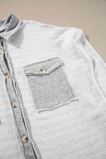 Load image into Gallery viewer, Black Contrast Flap Pockets Relaxed Shacket - Fashion Queen -  17
