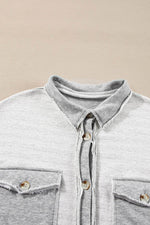 Load image into Gallery viewer, Black Contrast Flap Pockets Relaxed Shacket - Fashion Queen -  18
