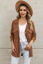Load image into Gallery viewer, Black Contrast Flap Pockets Relaxed Shacket - Fashion Queen -  23
