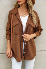 Load image into Gallery viewer, Black Contrast Flap Pockets Relaxed Shacket - Fashion Queen -  25
