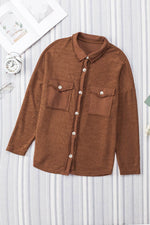 Load image into Gallery viewer, Black Contrast Flap Pockets Relaxed Shacket - Fashion Queen -  26
