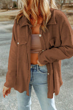 Load image into Gallery viewer, Black Contrast Flap Pockets Relaxed Shacket - Fashion Queen -  7
