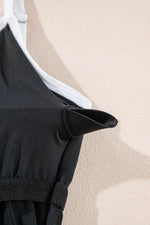 Load image into Gallery viewer, Black Contrast Trim Two Tone Belted One Piece Swimsuit - Fashion Queen -  15
