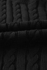 Load image into Gallery viewer, Black Crew Neck Cable Knit Short Sleeve Sweater - Fashion Queen -  17
