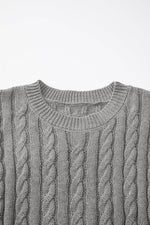 Load image into Gallery viewer, Black Crew Neck Cable Knit Short Sleeve Sweater - Fashion Queen -  23
