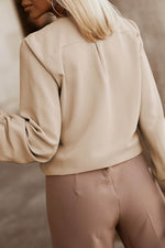 Load image into Gallery viewer, Black Crew Neck Gathered Stretch Cuff Shirt - Fashion Queen -  8
