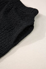 Load image into Gallery viewer, Black Crinkled U Neck Tank Top and Wide Leg Pants Set - Fashion Queen -  13
