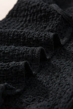 Load image into Gallery viewer, Black Crinkled U Neck Tank Top and Wide Leg Pants Set - Fashion Queen -  15
