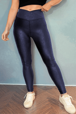 Load image into Gallery viewer, Black Crossed Dip Waist Sleek Leather Leggings - Fashion Queen -  6
