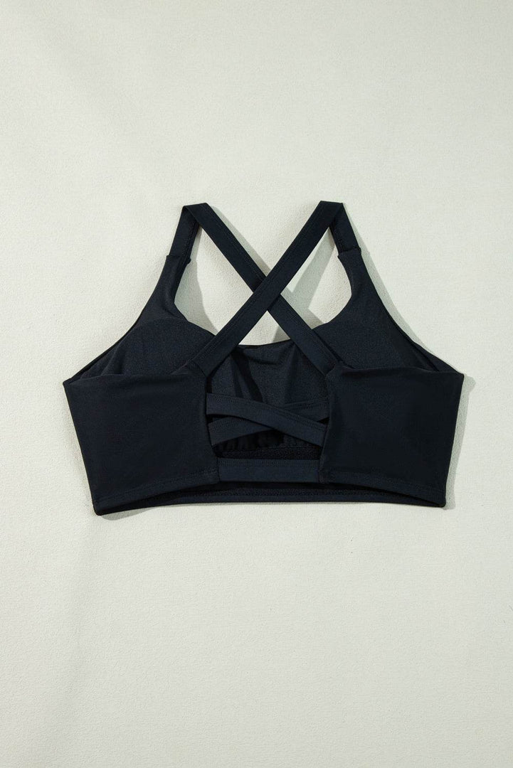 Black Crossover Bikini Tank and Skort Swimwear - Fashion Queen -  24