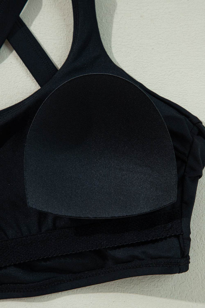 Black Crossover Bikini Tank and Skort Swimwear - Fashion Queen -  27