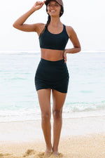 Load image into Gallery viewer, Black Crossover Bikini Tank and Skort Swimwear - Fashion Queen -  6
