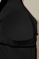 Load image into Gallery viewer, Black Deep V Neck Crossover Backless Ruched High Cut Monokini - Fashion Queen -  12
