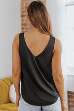 Load image into Gallery viewer, Black Deep V Neck Loose Tank Top - Fashion Queen -  2

