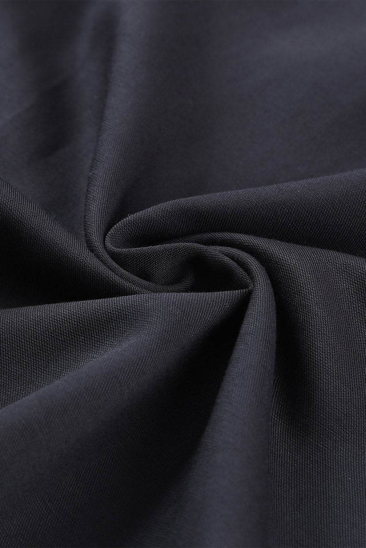 Black Drawstring Elastic Waist Casual Wide Leg Pants - Fashion Queen -  11