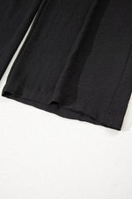 Load image into Gallery viewer, Black Drawstring Frilled Waist Wide Leg Utility Trousers - Fashion Queen -  17
