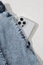 Load image into Gallery viewer, Black Drawstring High Waist Pocketed Denim Shorts - Fashion Queen -  12

