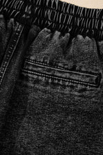Load image into Gallery viewer, Black Drawstring High Waist Pocketed Denim Shorts - Fashion Queen -  30
